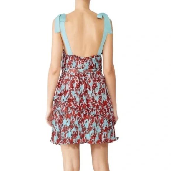La Maison Talulah Superbloom Mini Dress Red Blue Size L - Picture 2 of 16